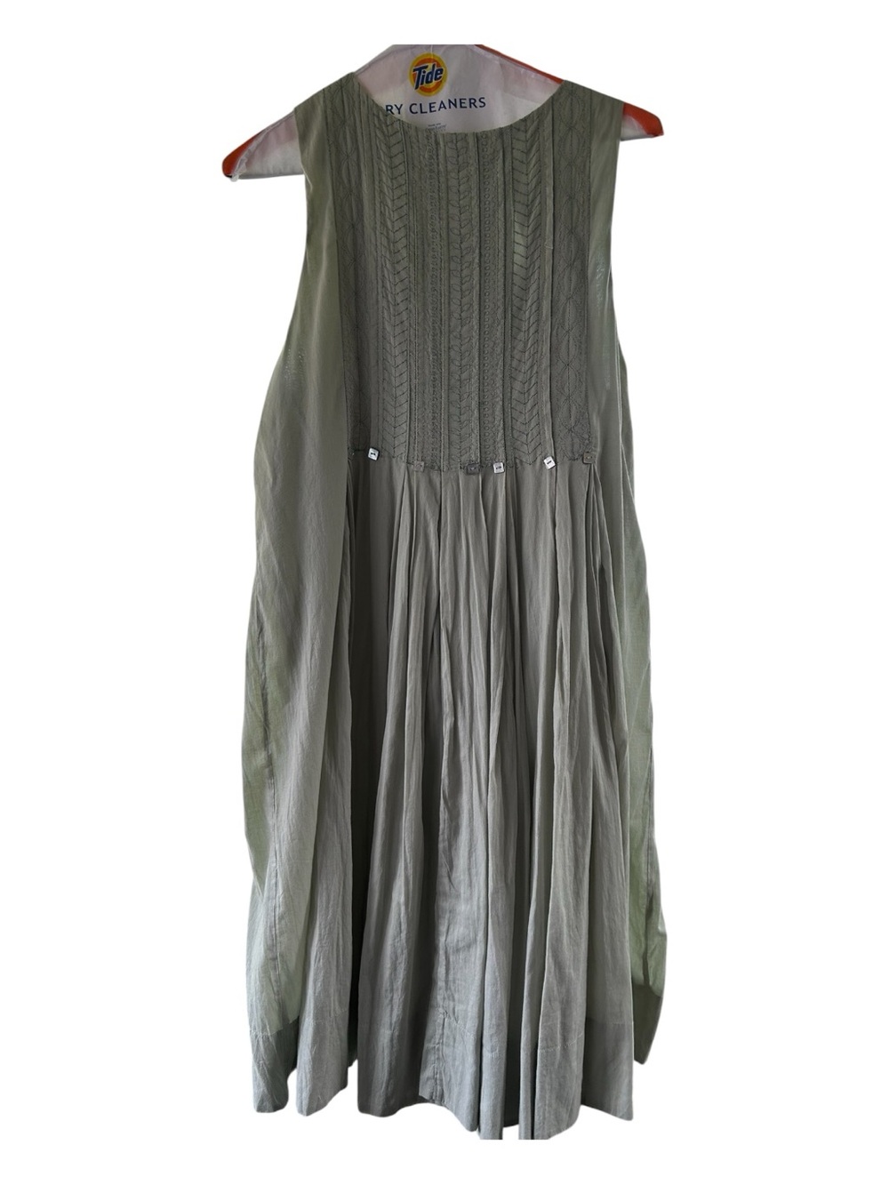 Sundance Sleeveless Pleated Midi Dress in Sage - Picture 4 of 5